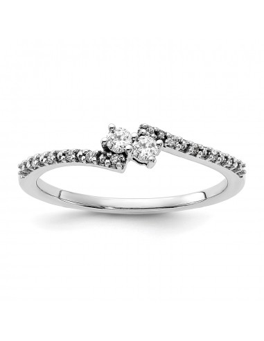 1/6 CTW Diamond Promise Ring in 14KT White Gold Size 7 solde