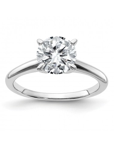 7.5MM Round Moissanite Solitaire Engagement Ring in 14KT White Gold Size 10 Par le système avancé 