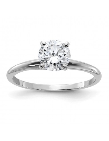 6.5MM Round Moissanite Solitaire Engagement Ring in 14KT White Gold Size 6 Faites des économies