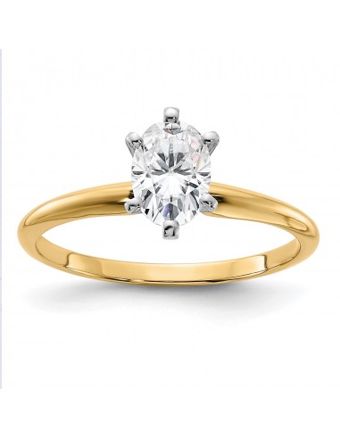 7X5MM Oval Moissanite Solitaire Engagement Ring in 14KT Yellow Gold Size 8 commande en ligne