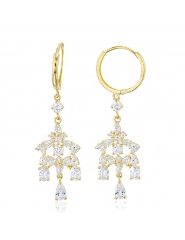 14KT Yellow Gold Cubic Zirconia Huggie Chandelier Earrings sélection de produits