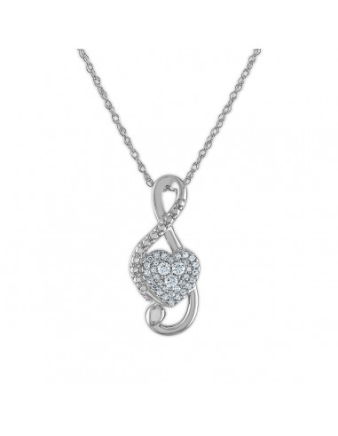 LoveSong 1/10 CTW Diamond Fashion Musical Note 18-inch Pendant in 10KT White Gold français