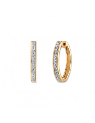 1/10 CTW Diamond Hoop Earrings in 10KT Yellow Gold Plated Sterling Silver 2024