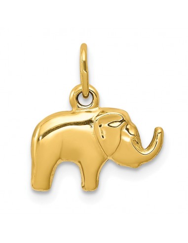 14KT Yellow Gold 15X13MM Three Dimensional Elephant Pendant. Chain Not Included de votre