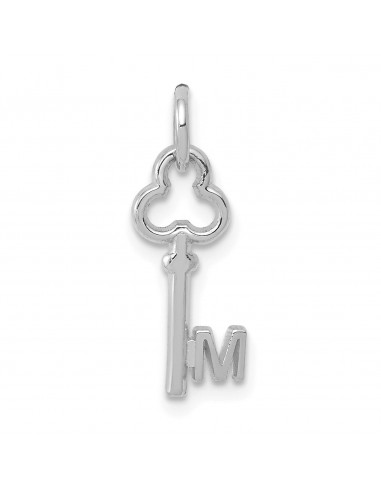 14KT White Gold 19X4MM Initial Key Pendant Initial M. Chain not Included Fin de série