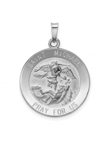 14KT White Gold 30X22MM Medal Saint Michael Pendant-Chain Not Included JUSQU'A -70%! 