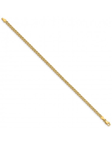 14KT Yellow Gold 7-inch 3MM Diamond-cut Rope Double Strand Bracelet meilleur choix