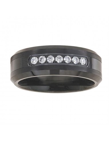 1/5 CTW Diamond Wedding Ring in Black Tungsten 50% de réduction en Octobre 2024