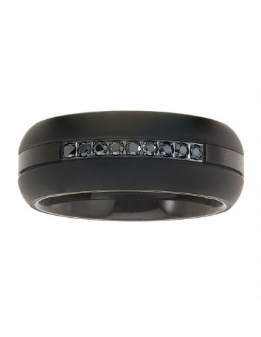 1/5 CTW Diamond Wedding Ring in Black Tungsten Comparez et commandez 