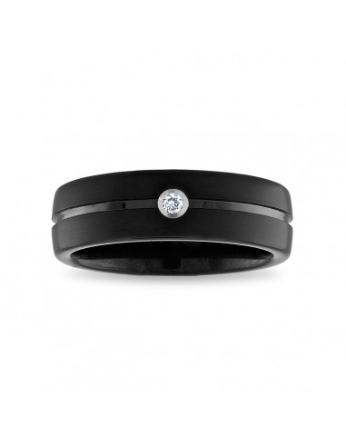 1/25 CTW Diamond Wedding Ring in Black Tungsten de France