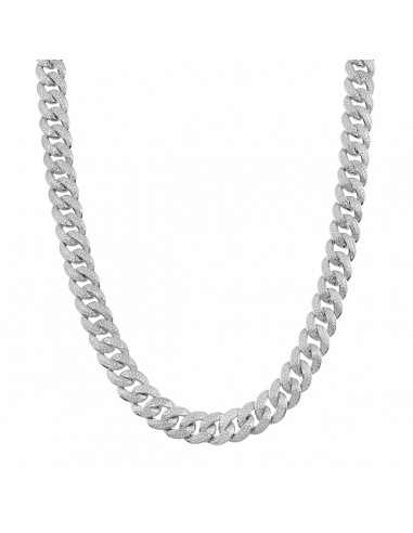 Luxe Layers Sterling Silver Round Cubic Zirconia 30-inch 11.7MM Curb Chain en linge