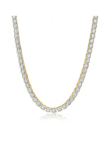 Luxe Layers 14KT Yellow Gold Plated Sterling Silver 4MM Round Cubic Zirconia 22-inch Tennis Necklace Les magasins à Paris