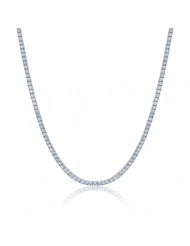 Crislu 18-inch 2MM Cubic Zirconia Tennis Necklace in Platinum Plated Sterling Silver Profitez des Offres !