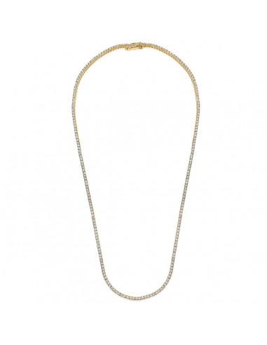 Crislu 18-inch 2MM Cubic Zirconia Tennis Necklace in 18KT Yellow Gold Plated Sterling Silver Amélioration de cerveau avec