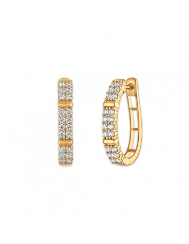 EcoLove 1 CTW Lab Grown Diamond Double Row Hoop Earrings in 10KT Yellow Gold l'achat 