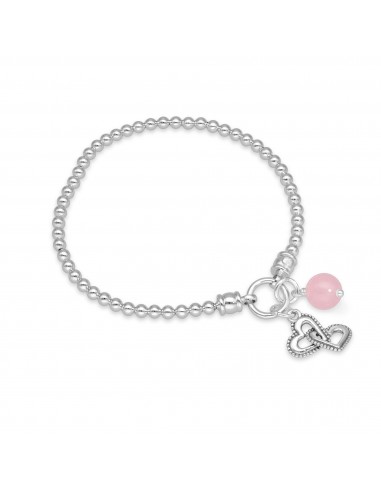 Double Heart Charm Stretch Bracelet Paris Déstockage Promo