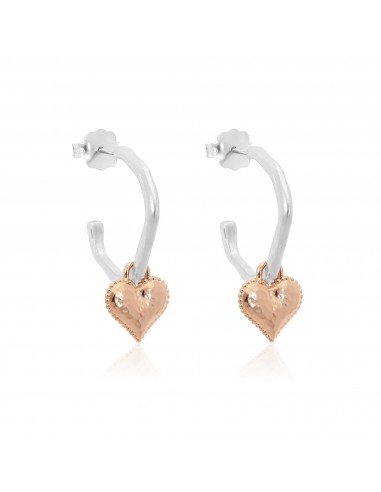 Heart Charm Amorphic Hoop Earrings À commander