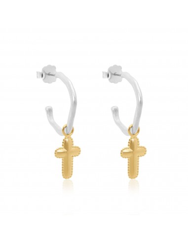 Cross Charm Amorphic Hoop Earrings Voir les baskets