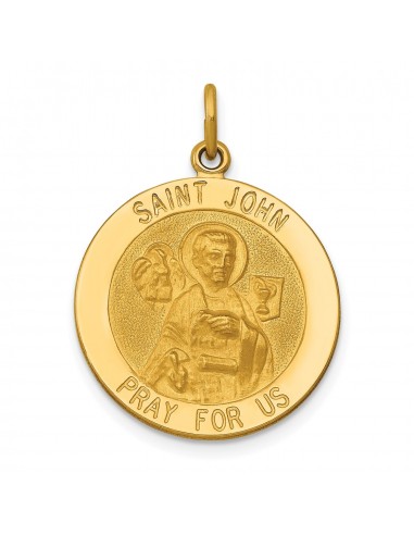 14KT Yellow Gold 27X19MM Medal Saint John Pendant. Chain Not Included plus qu'un jeu 