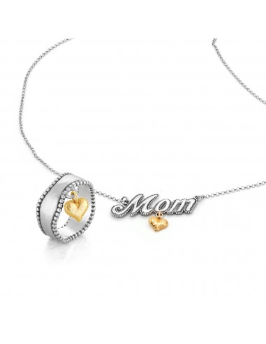 Set of Engravable Heart Charm Ring and Mom Necklace store