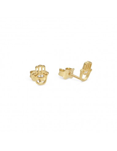 Solid Gold Hamsa Gemstone Stud Earrings hantent personnes