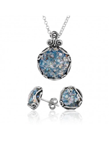 Roman Glass Necklace and Earrings Set meilleur choix