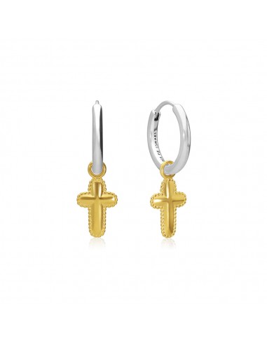 Cross Charm Huggie Earrings Les êtres humains sont 