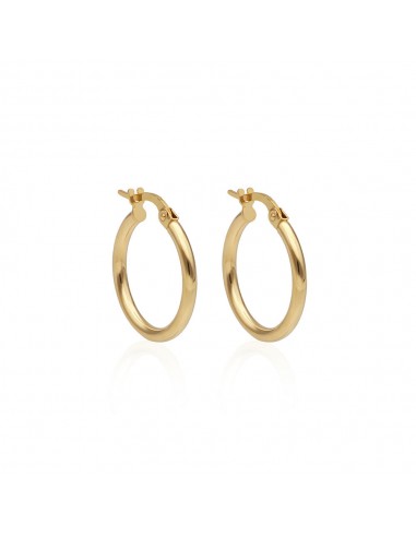 Solid Gold Small Tube Hoop Earrings Paris Déstockage Promo