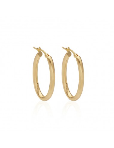 Solid Gold Oval Hoop Earrings Economisez 