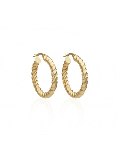 Solid Gold Twisted Hoop Earrings pas cher