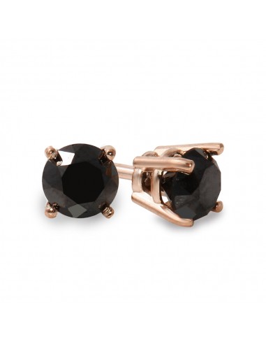 14K Rose Gold 3 CTW Rd Black Diamond Stud Earrings Comparez et commandez 