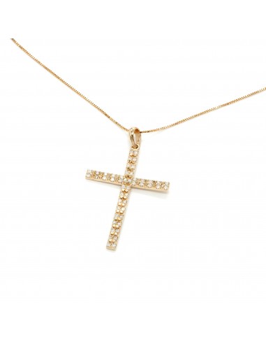 14K Gold Cross 0.5 ct Diamond Pendant Necklace Economisez 