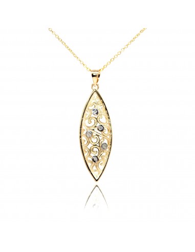 Marquise Shaped 14K Gold and Diamond Pendant acheter