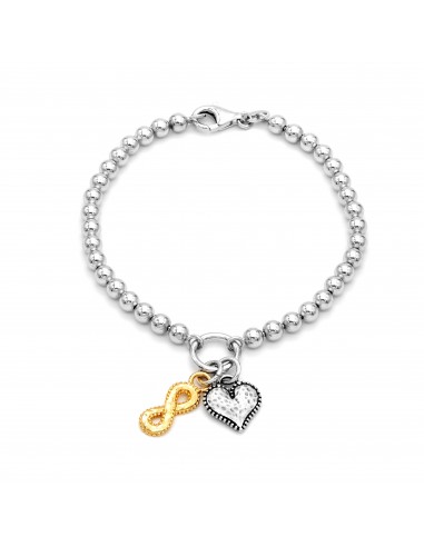 4mm Solid Beads Infinity and Heart Bracelet du meilleur 