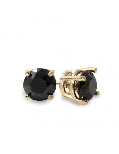 10K Yellow Gold 7/8 CTW Rd Black Diamond Stud Earrings en stock