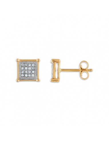 1/7 CTW Diamond Cluster Stud Earrings in 10KT Yellow Gold à prix réduit toute l'année