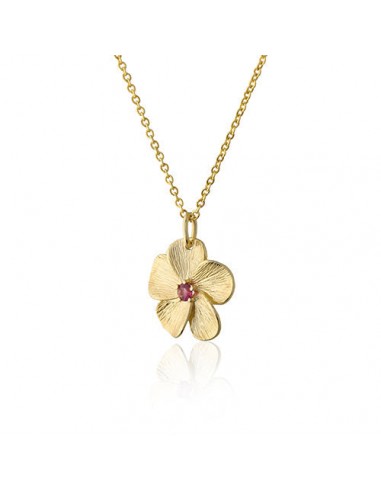 Pink Tourmaline 14K Gold Floral Pendant Necklace 2 - 3 jours ouvrés.