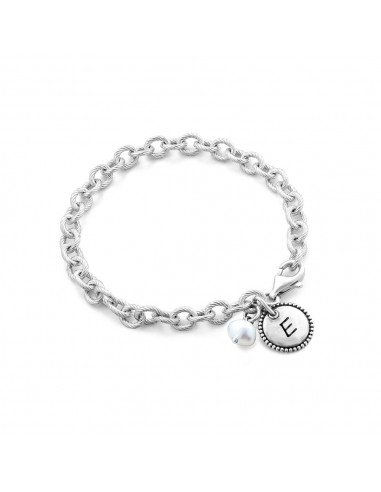 Pearl and Circle Charms Engravable Bracelet 50-70% off 