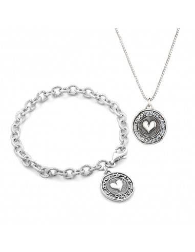 Love, Faith & Hope Charm Bracelet and Necklace Set acheter