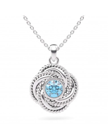 Silver Love Knot Gemstone Pendant with Chain Le MVP de beaucoup