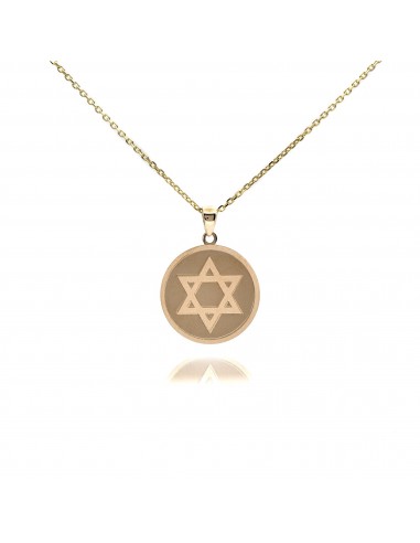 14K Gold Round Star of David Pendant Necklace rembourrage situé sous