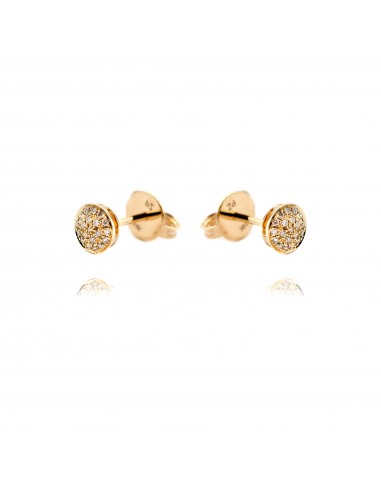 14K Gold Diamond 0.114 ct Round Shape Stud Earrings est présent 