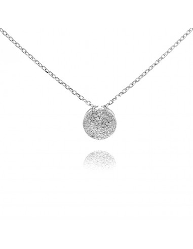 14K Solid Gold Diamond Circle 0.10 ct Pendant Necklace de votre