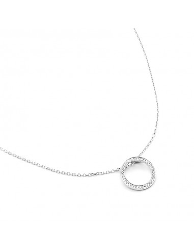 14K Solid Gold Diamond Open Circle 0.155 ct Pendant Necklace Toutes les collections ici