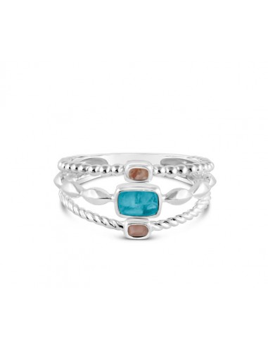 4ocean x Dune Boho Stack Ring in Hawaii Aqua 2 - 3 jours ouvrés.