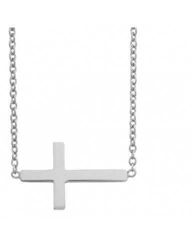 Sterling Silver 18-inch Cross Sideway Pendant prix pour 