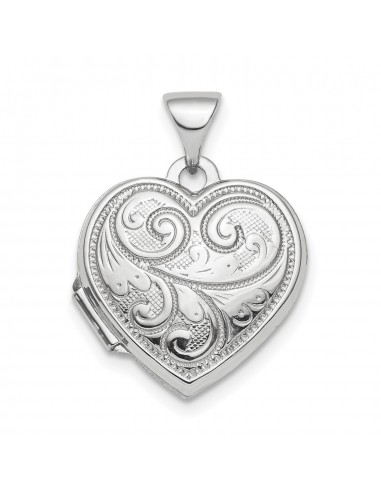 Sterling Silver 16X15MM Heart Locket Pendant. Chain Not Included en ligne