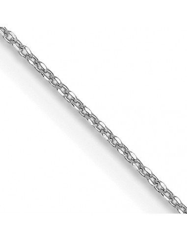 14KT White Gold 24-inch 0.6MM Diamond-cut Cable Pendant Chain les ligaments