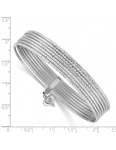 14KT White Gold 8-inch 1MM Bangle Seminario Bracelet vous aussi creer 