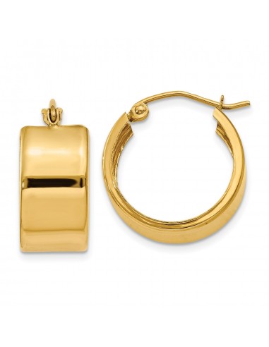 14KT Yellow Gold 15X8MM Hoop Earrings une grave pollution 